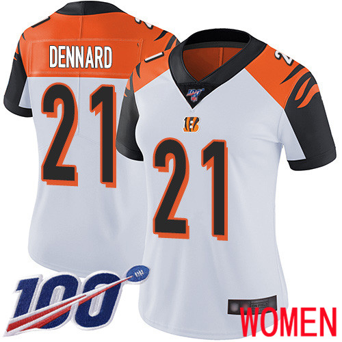 Cincinnati Bengals Limited White Women Darqueze Dennard Road Jersey NFL Footballl 21 100th Season Vapor Untouchable